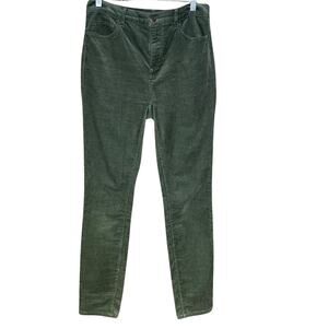 LOFT corduroy green gray high waist skinny stretch size 4